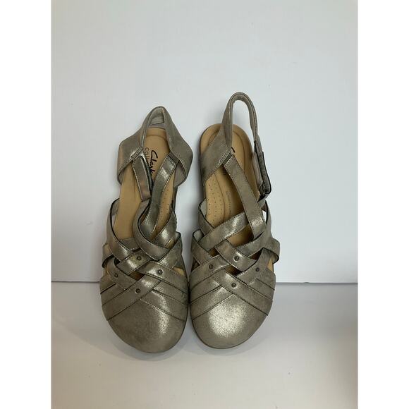 Clark’s women’s Metallic Fisherman Sandal 8m - Picture 1 of 7